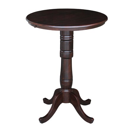 International Concepts Round 30 in Round Top Pedestal Table, 40.9 inH, Rich Mocha, 30 in W, 30 in L, 40.9 in H, Wood K15-30RT-6B-2